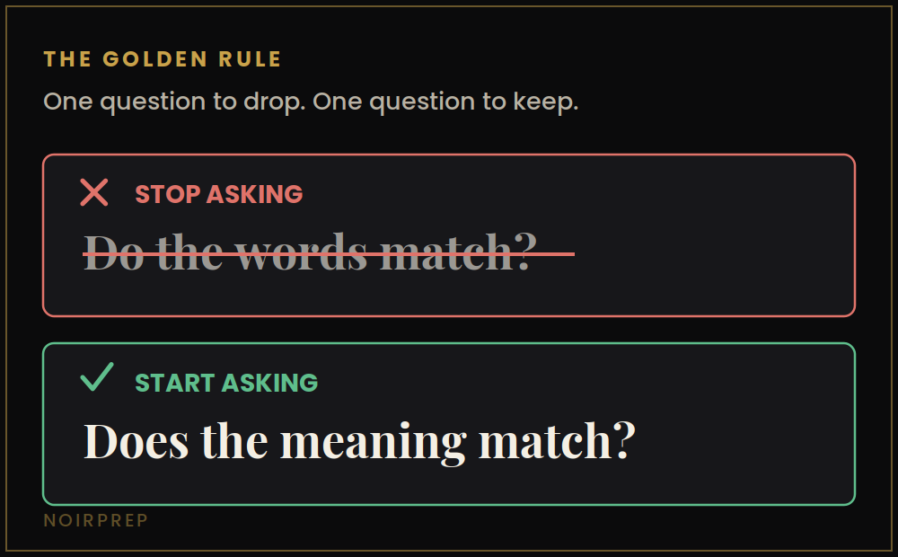 why matching meaning is important in IELTS