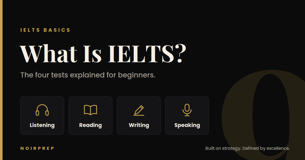 What is IELTS: the four tests, Listening, Reading, Writing and Speaking