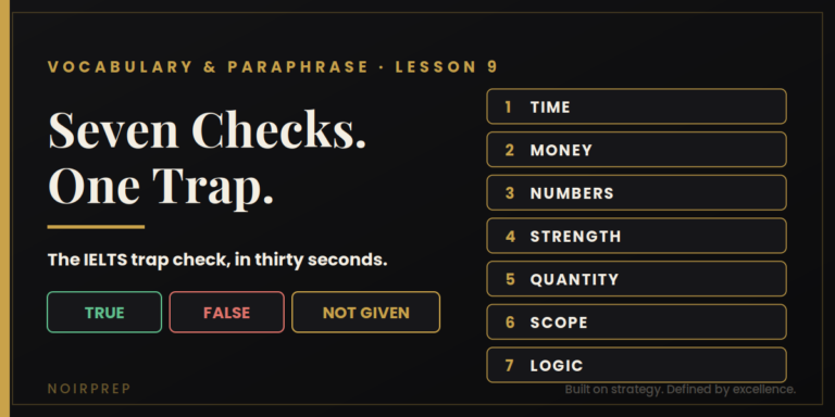 The IELTS Trap Check: Seven Checks Before You Answer